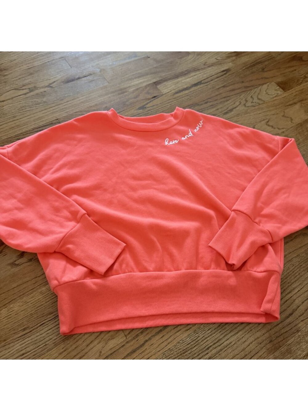 Old Navy Soft Womens Large Crewneck Sweatshirt Bright Coral Orange